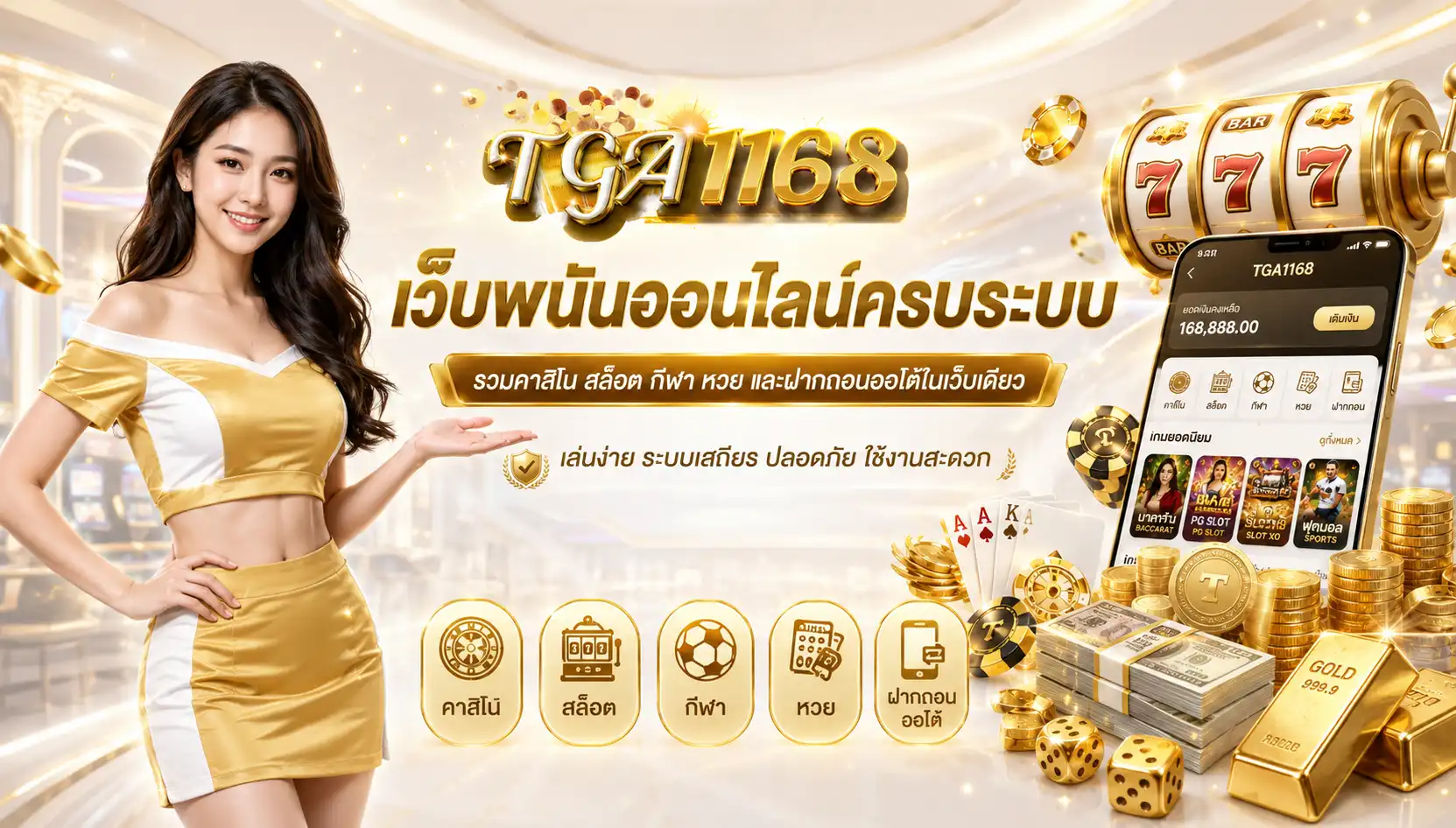 tga1168 เว็บพนันออนไลน์ครบวงจร รวมคาสิโน สล็อต กีฬา หวย และฝากถอนออโต้ในเว็บเดียว